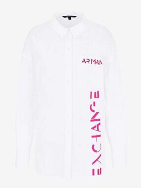 Armani Exchange White Long Sleeve Button-Up Shirt